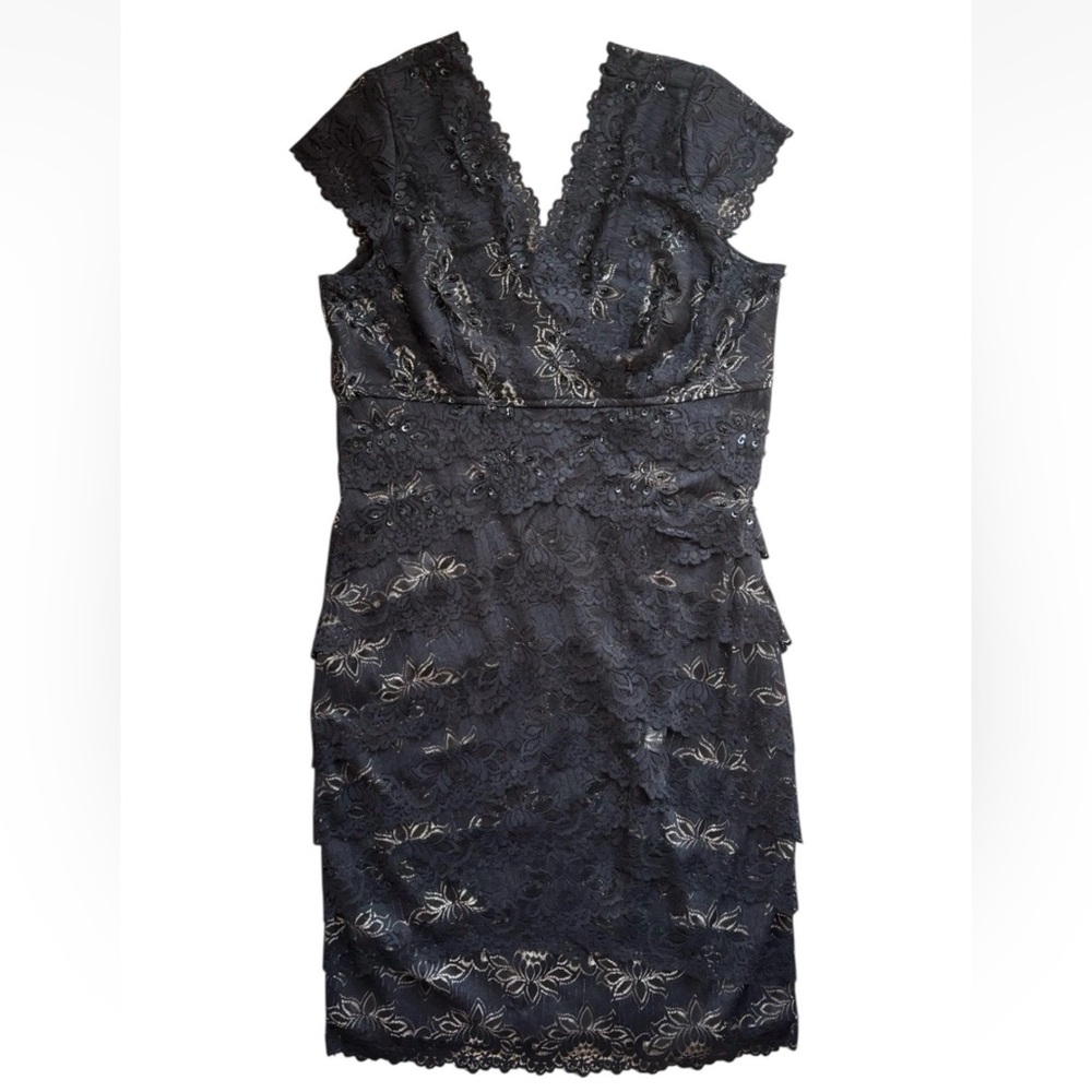 Vintage y2k Black Lace Dress Fairygoth Whimsigoth Vamp 10 Tiered Witchy Hoco